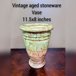 Vintage aged stoneware vase